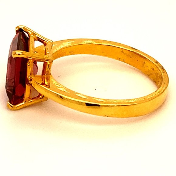 Rubellite 3.13ct Solid 22K Yellow Gold Ring - Picture 5 of 6